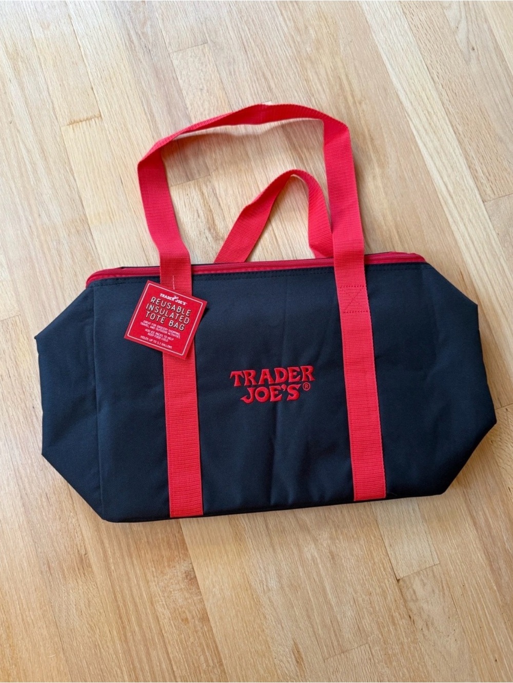 NWT Trader Joe's Black and Red Reusable Insulated Tote